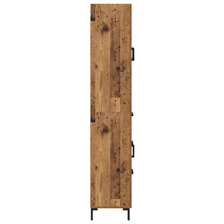 Highboard med skuffe 2 pcs Gammelt træ Konstrueret træ