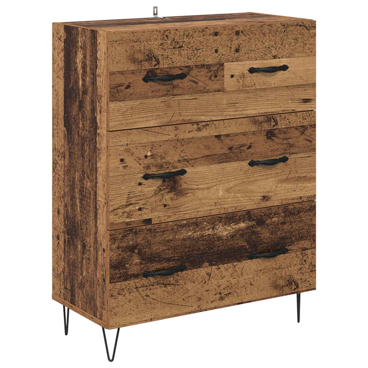 Highboard med skuffe 2 pcs Gammelt træ Konstrueret træ
