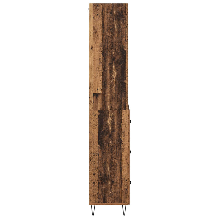Highboard med skuffe 2 pcs Gammelt træ Konstrueret træ