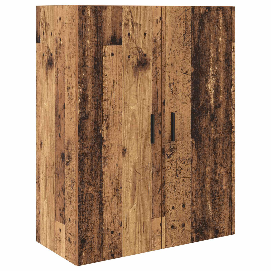 Highboard med skuffe 2 pcs Gammelt træ Ingeniørtræ og glas