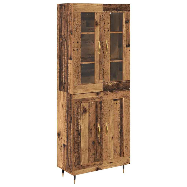 Highboard 2 stk. Gammelt træ 69,5 x 34 x 180 cm Konstrueret træ