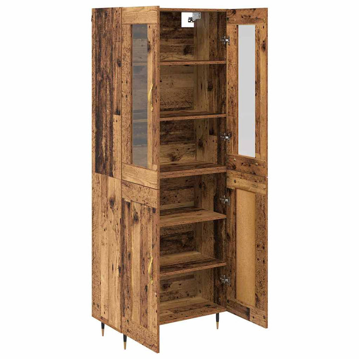 Highboard 2 stk. Gammelt træ 69,5 x 34 x 180 cm Konstrueret træ