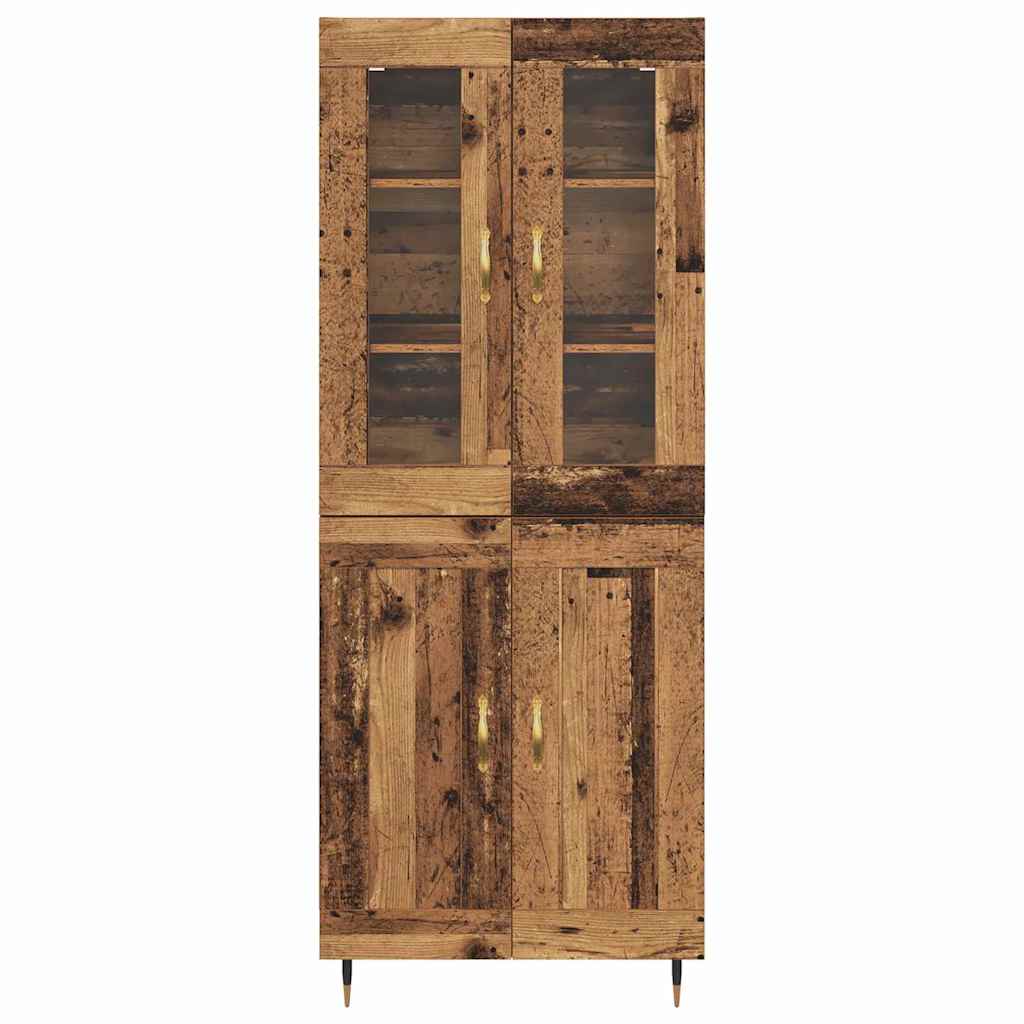 Highboard 2 stk. Gammelt træ 69,5 x 34 x 180 cm Konstrueret træ