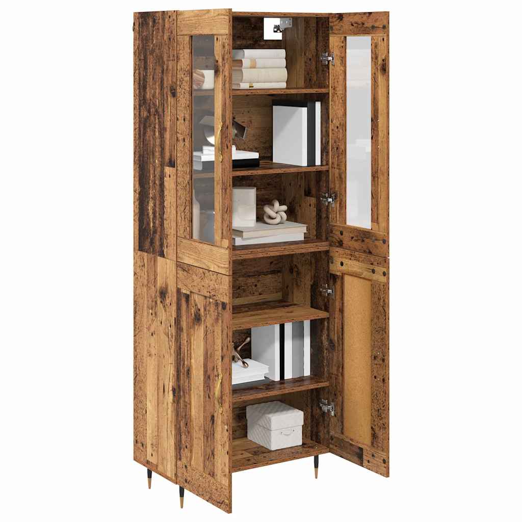 Highboard 2 stk. Gammelt træ 69,5 x 34 x 180 cm Konstrueret træ