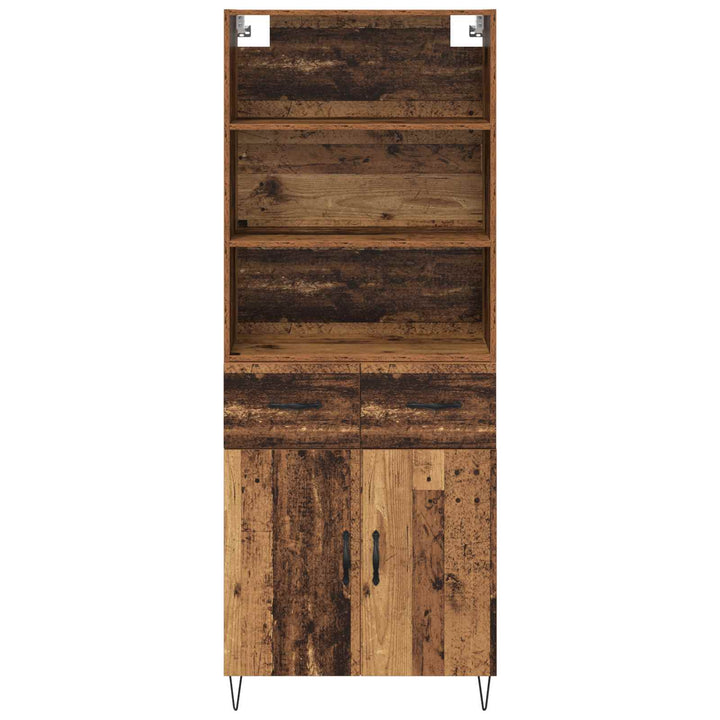 Highboard med skuffe 2 pcs Gammelt træ Konstrueret træ