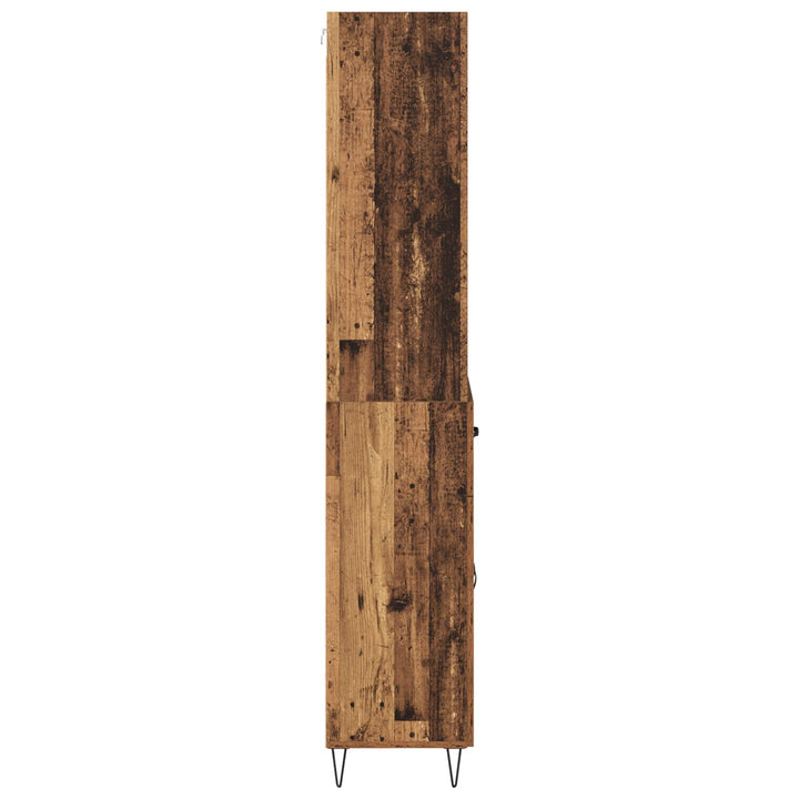 Highboard med skuffe 2 pcs Gammelt træ Konstrueret træ