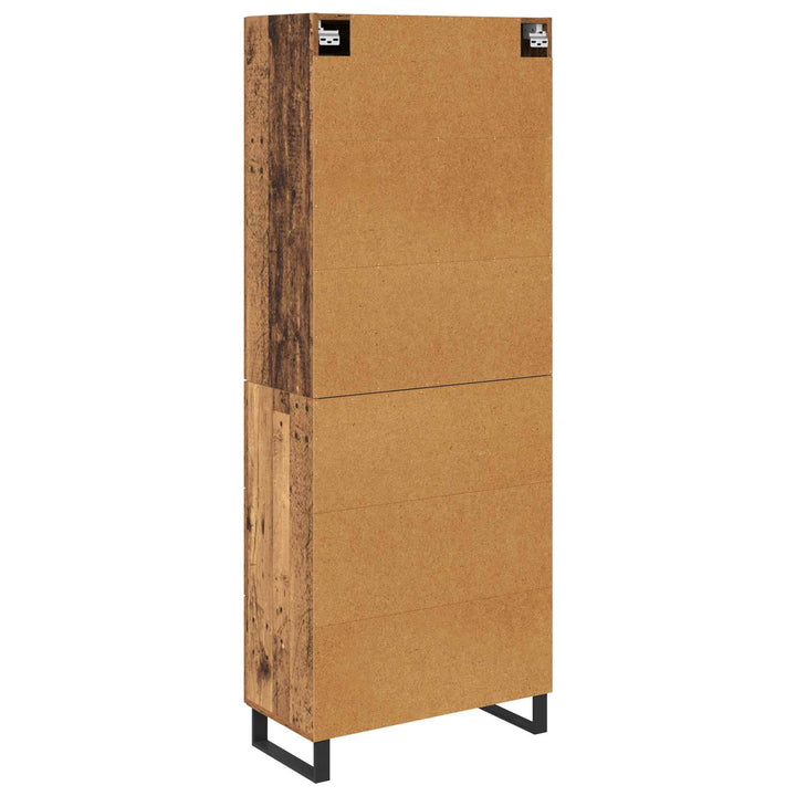 Highboard 2 stk. Gammelt træ 69,5 x 34 x 180 cm