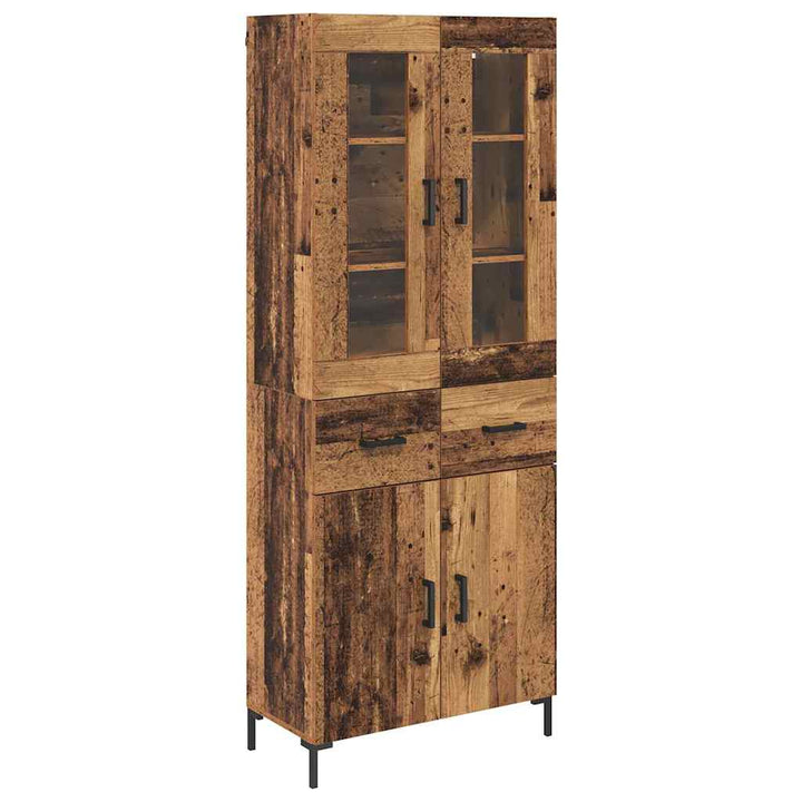 Highboard 2 stk. Gammelt træ 69,5 x 34 x 180 cm Konstrueret træ