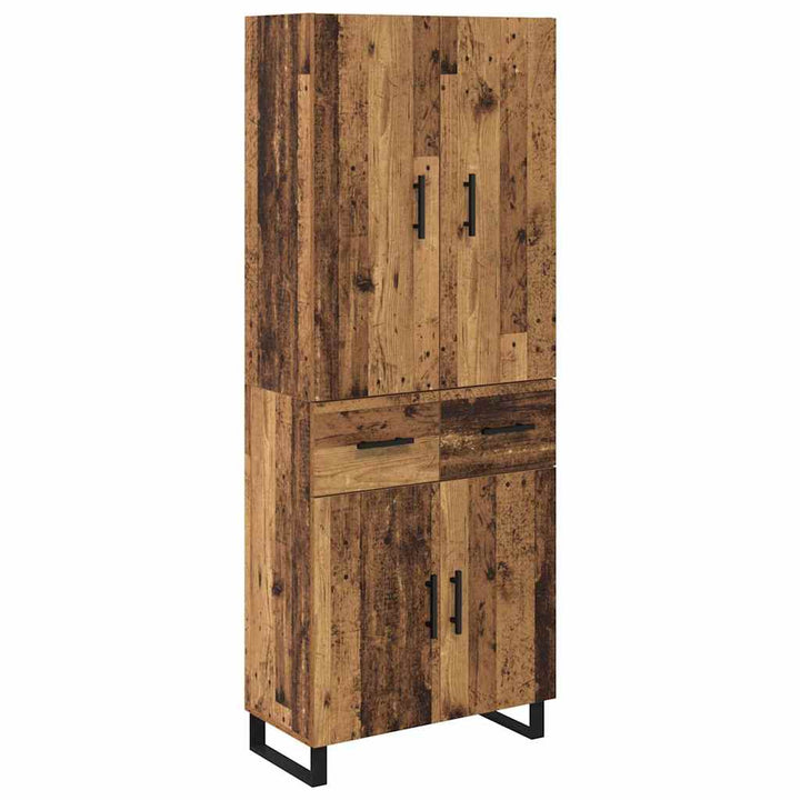 Highboard med skuffe 2 pcs Gammelt træ 69,5 x 34 x 180 cm