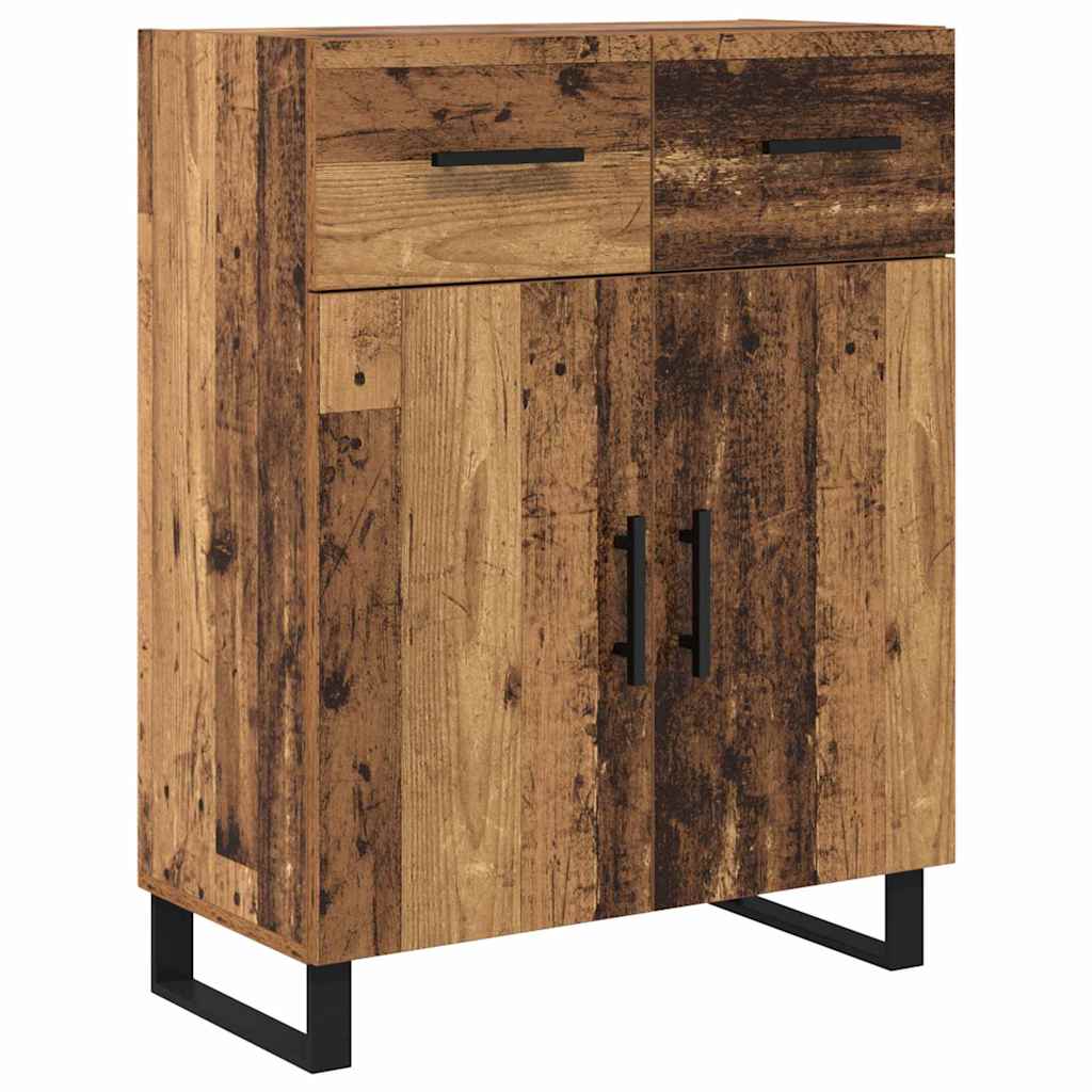 Highboard med skuffe 2 pcs Gammelt træ 69,5 x 34 x 180 cm