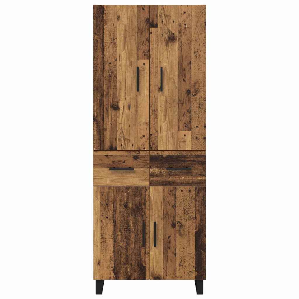 Highboard med skuffe 2 pcs Gammelt træ 69,5 x 34 x 180 cm