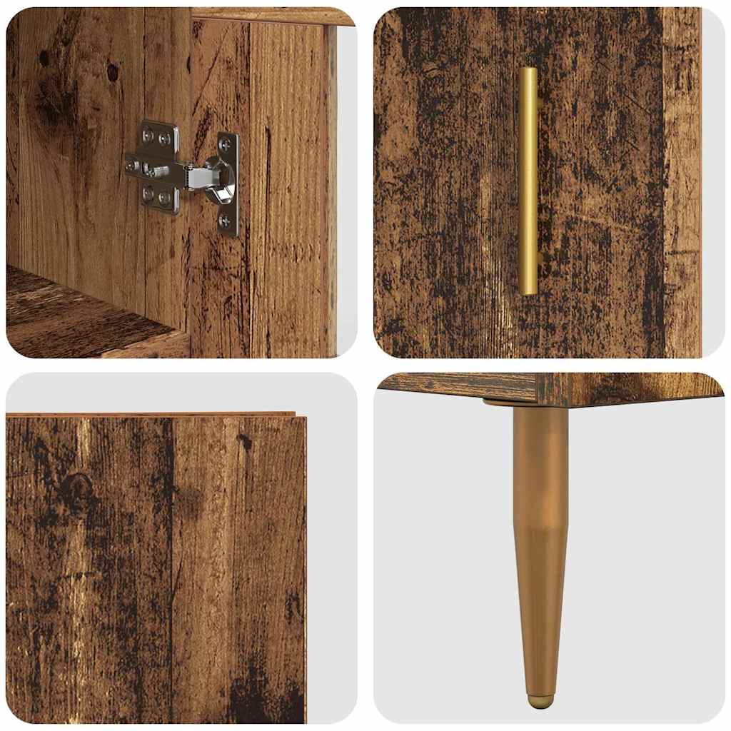 Highboard 2 pcs Gammelt træ Glas