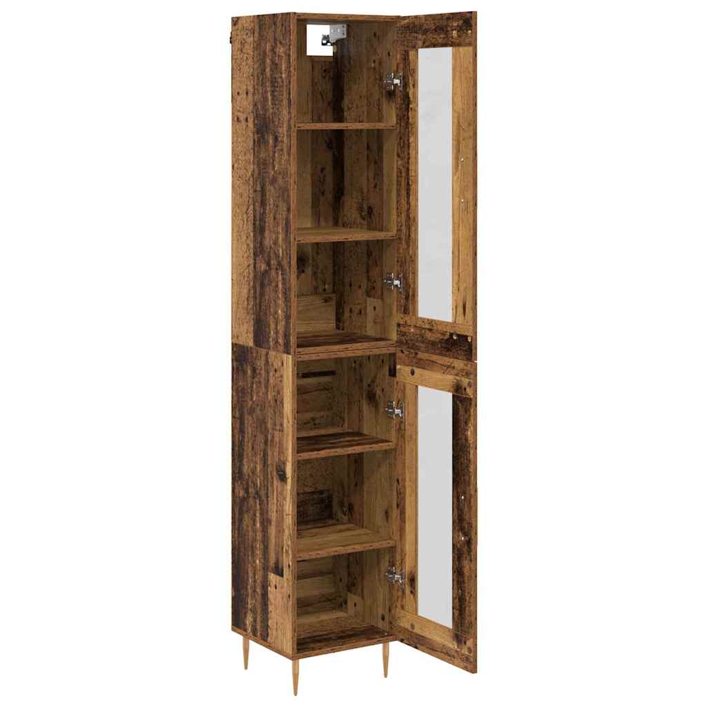 Highboard 2 pcs Gammelt træ Glas