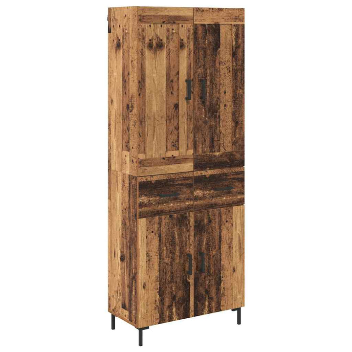 Highboard med skuffe 2 pcs Gammelt træ Konstrueret træ