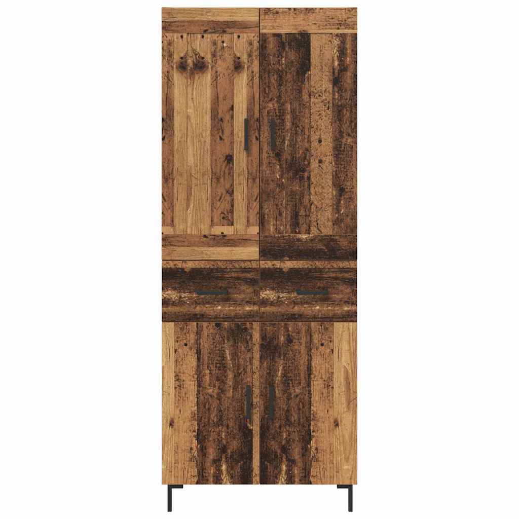 Highboard med skuffe 2 pcs Gammelt træ Konstrueret træ