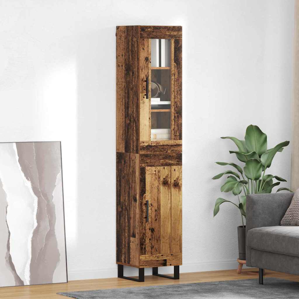 Highboard Gammelt træ 34,5 x 34 x 180 cm Konstrueret træ