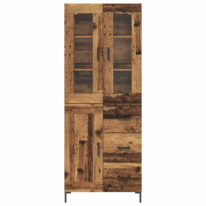 Highboard 2 stk. Gammelt træ 69,5 x 34 x 180 cm Konstrueret træ