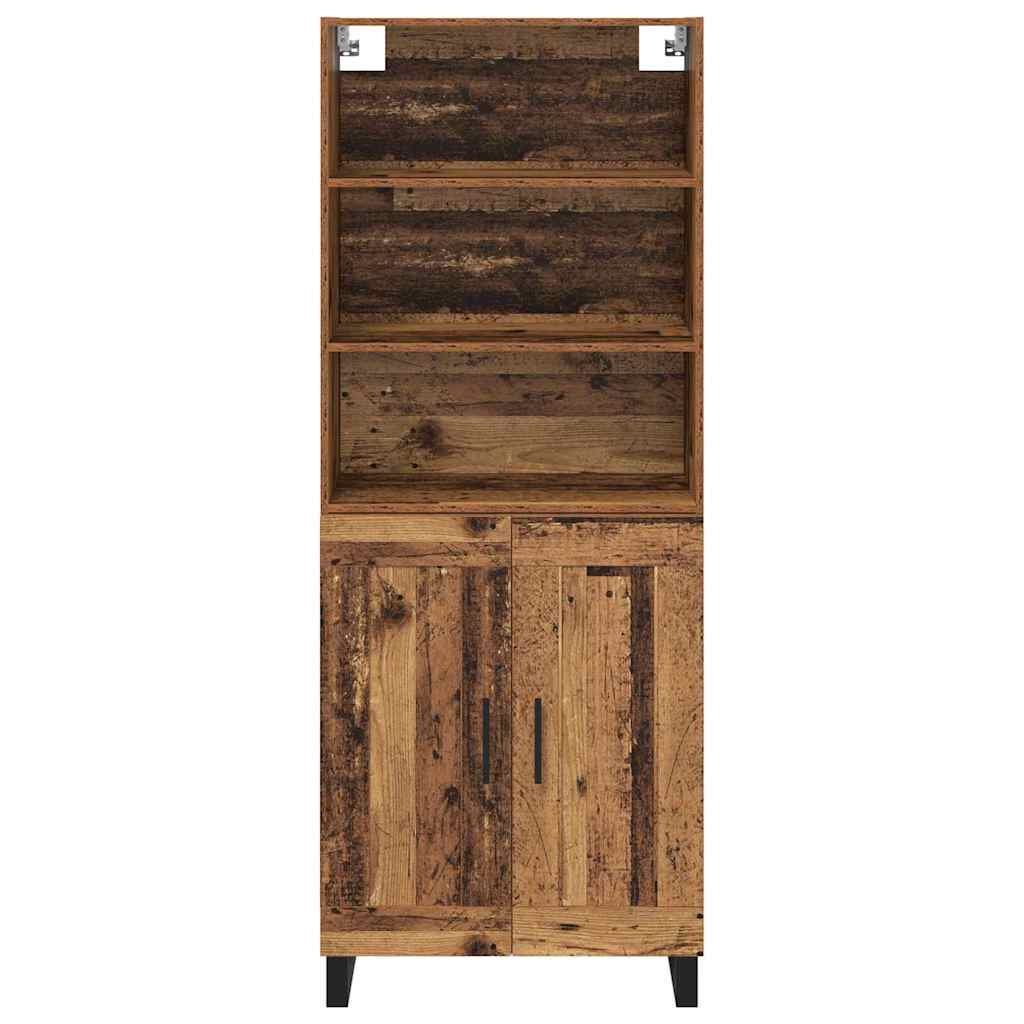 Highboard 2 pcs Gammelt træ Konstrueret træ