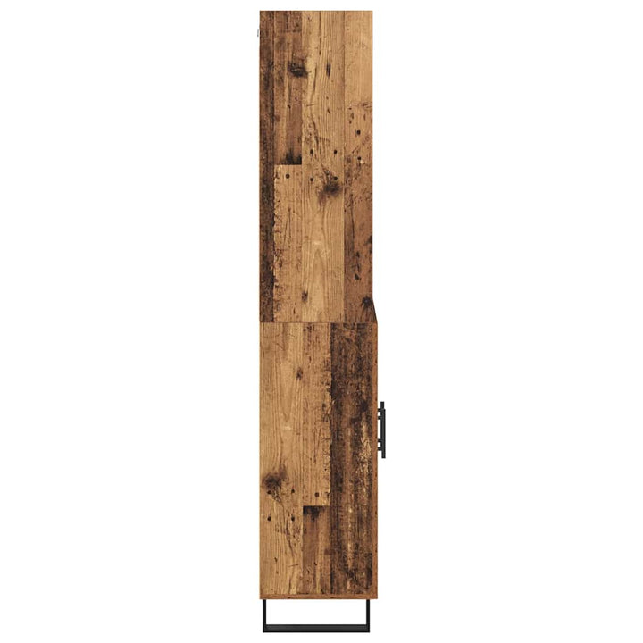 Highboard 2 pcs Gammelt træ Konstrueret træ