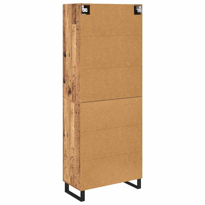 Highboard 2 stk. Gammelt træ 69,5 x 34 x 180 cm Konstrueret træ