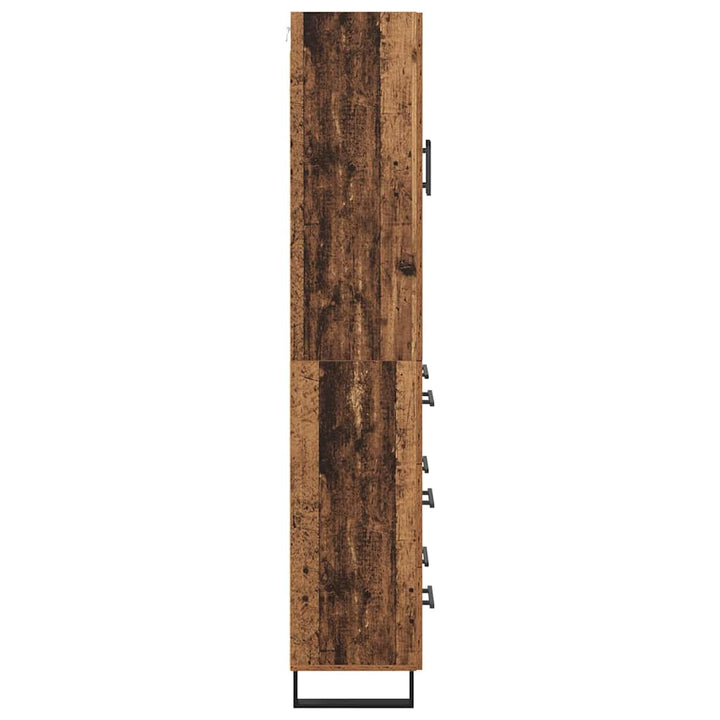 Highboard 2 stk. Gammelt træ 69,5 x 34 x 180 cm Konstrueret træ