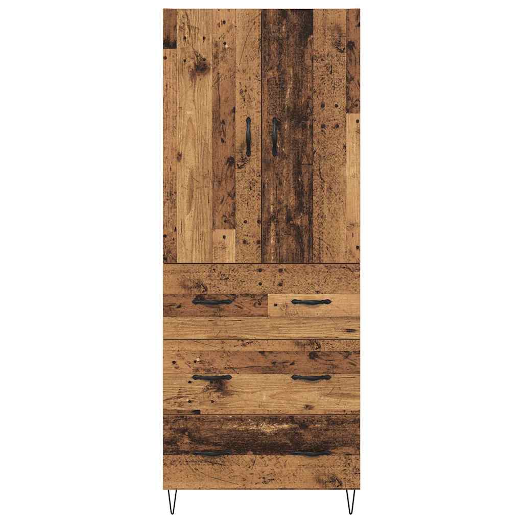 Highboard med skuffe 2 pcs Gammelt træ Konstrueret træ