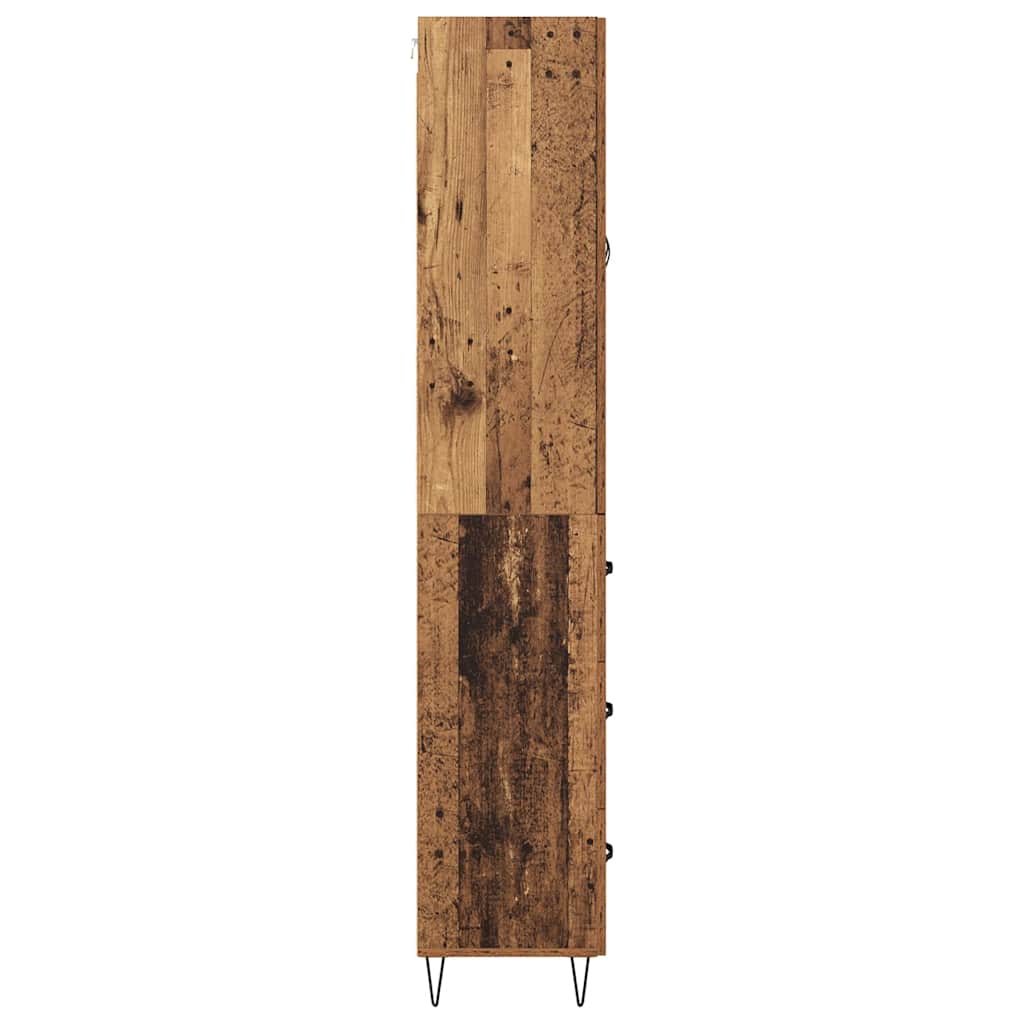 Highboard med skuffe 2 pcs Gammelt træ Konstrueret træ