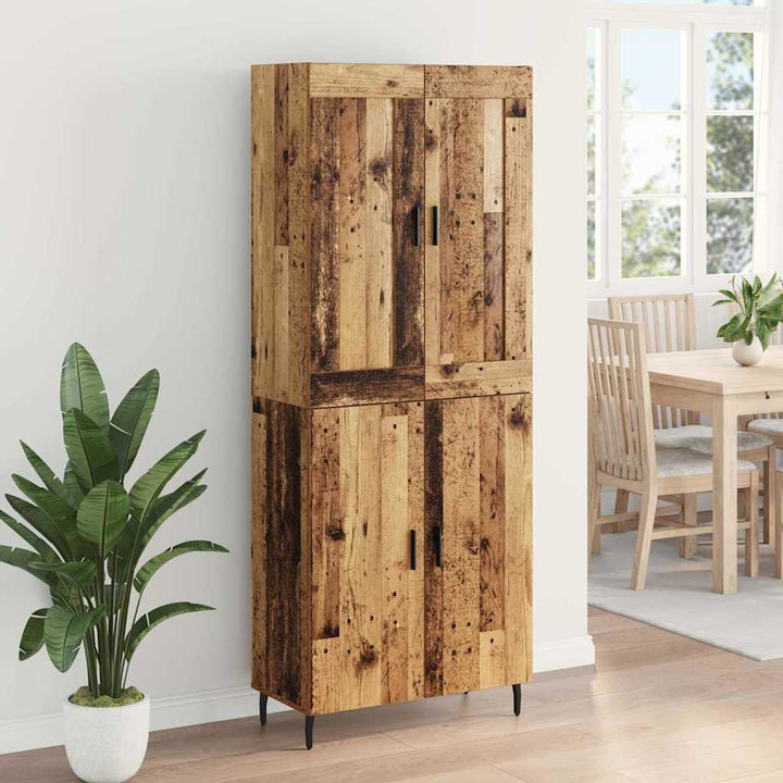 Highboard 2 stk. Gammelt træ 69,5 x 34 x 180 cm Konstrueret træ
