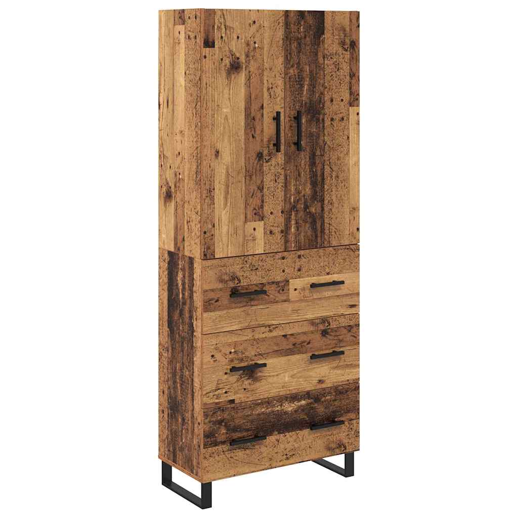 Highboard med skuffe 2 pcs Gammelt træ 69,5 x 34 x 180 cm
