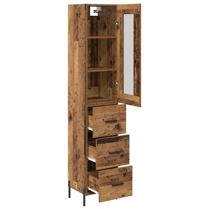 Highboard Gammelt træ 34,5 x 34 x 180 cm Konstrueret træ