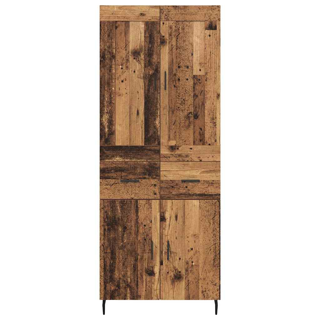 Highboard med skuffe 2 pcs Gammelt træ Konstrueret træ