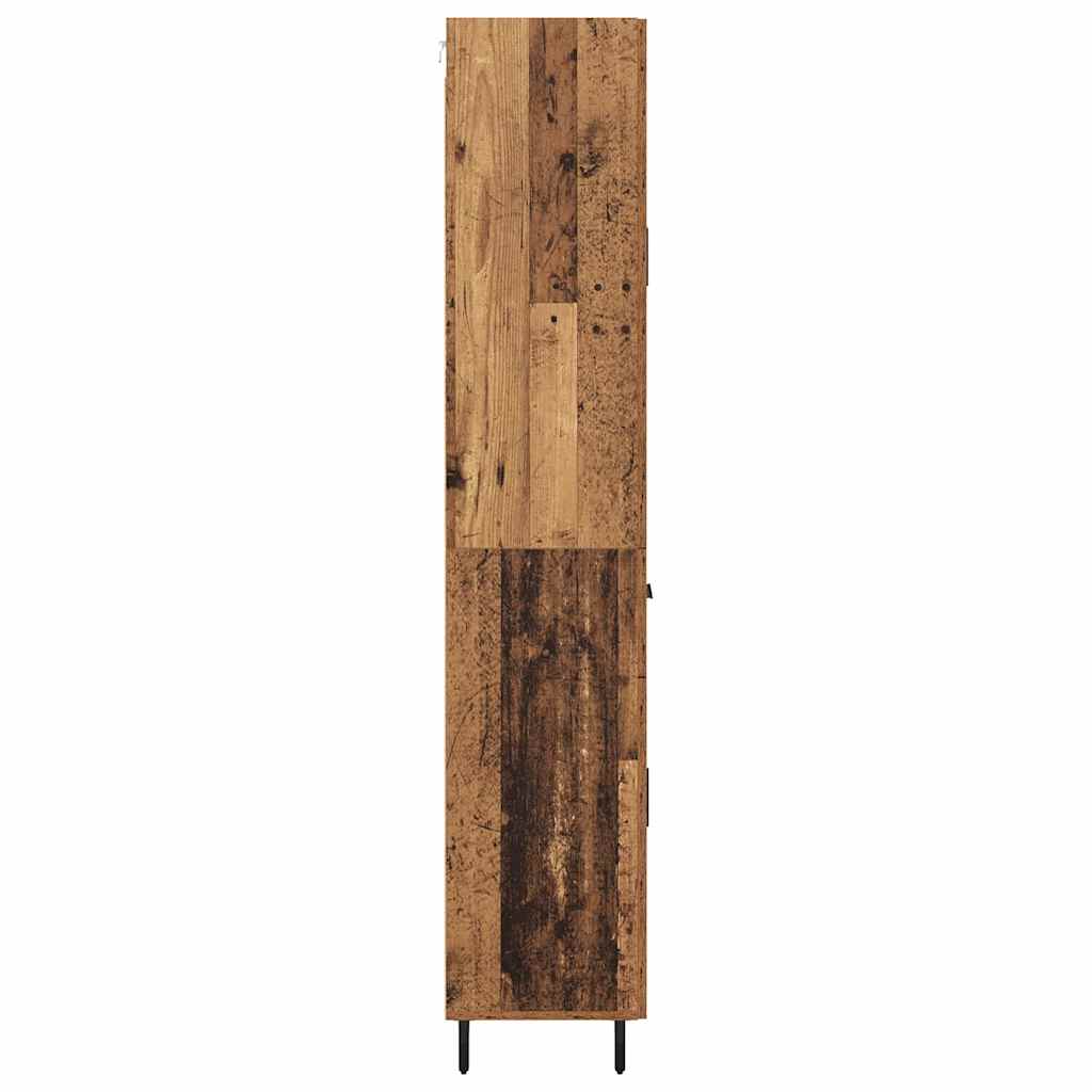 Highboard med skuffe 2 pcs Gammelt træ Konstrueret træ