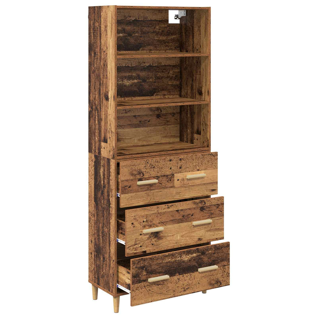 Highboard Gammelt træ 69,5 x 32,5 x 180 cm Konstrueret træ