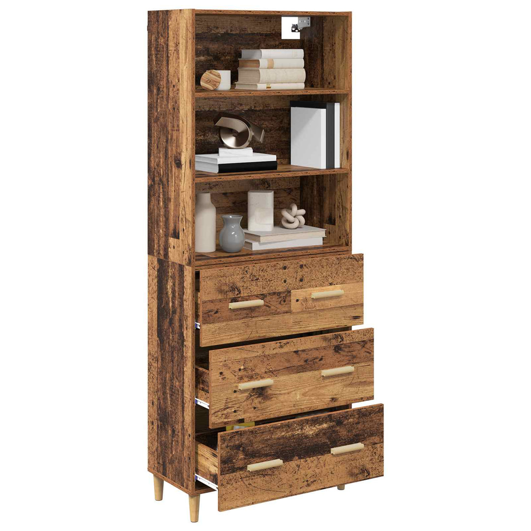 Highboard Gammelt træ 69,5 x 32,5 x 180 cm Konstrueret træ