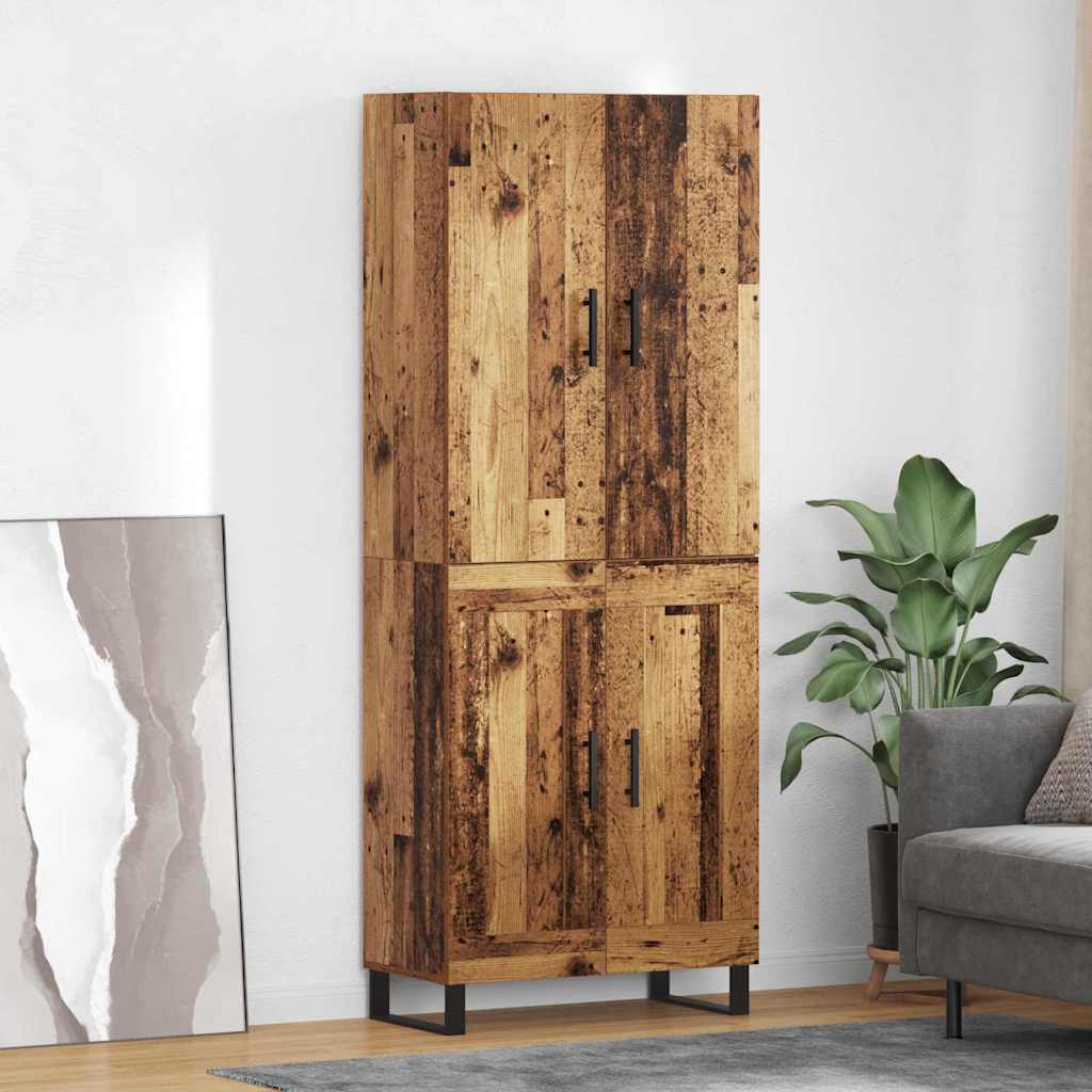 Highboard 2 pcs Gammelt træ 69,5 x 34 x 180 cm