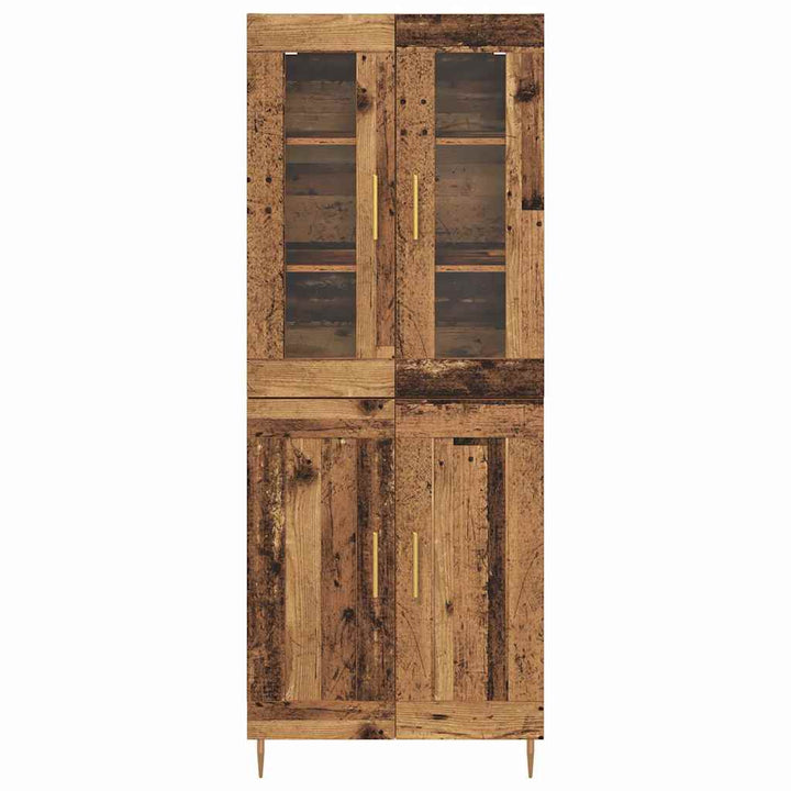 Highboard 2 stk. Gammelt træ 69,5 x 34 x 180 cm Konstrueret træ