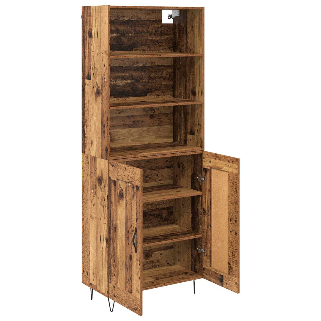 Highboard 2 pcs Gammelt træ Konstrueret træ
