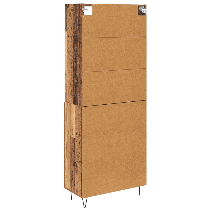 Highboard 2 pcs Gammelt træ Konstrueret træ