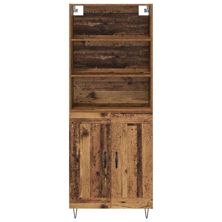 Highboard 2 pcs Gammelt træ Konstrueret træ