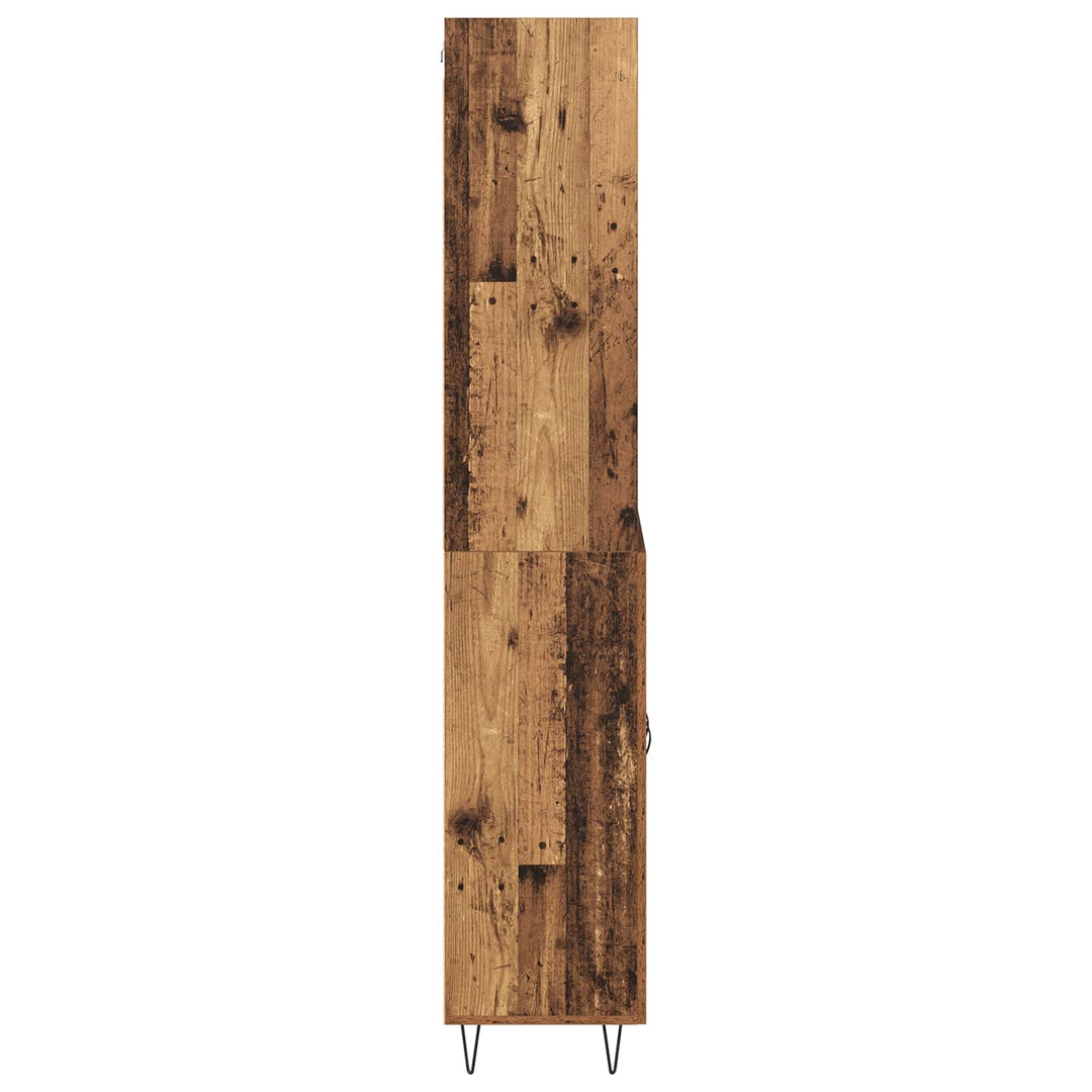Highboard 2 pcs Gammelt træ Konstrueret træ