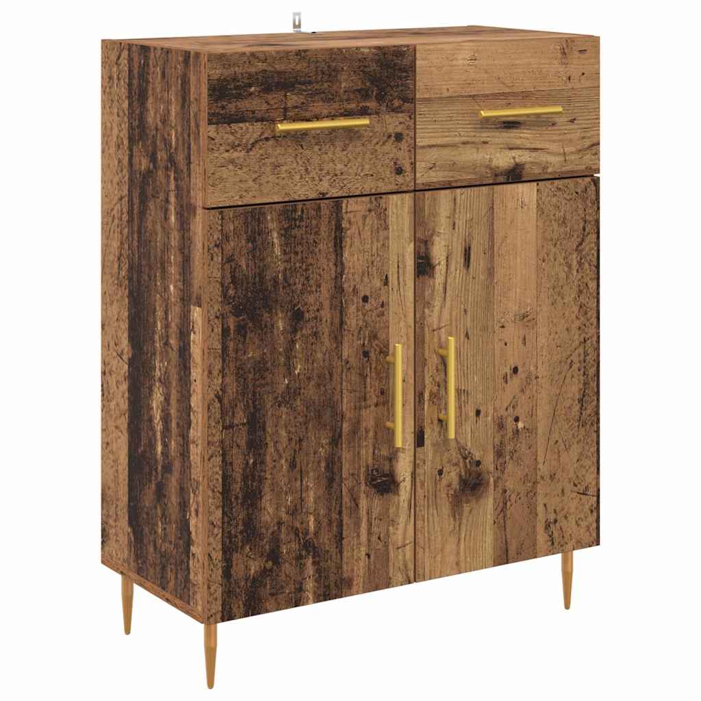 Highboard 2 stk. Gammelt træ 69,5 x 34 x 180 cm Konstrueret træ
