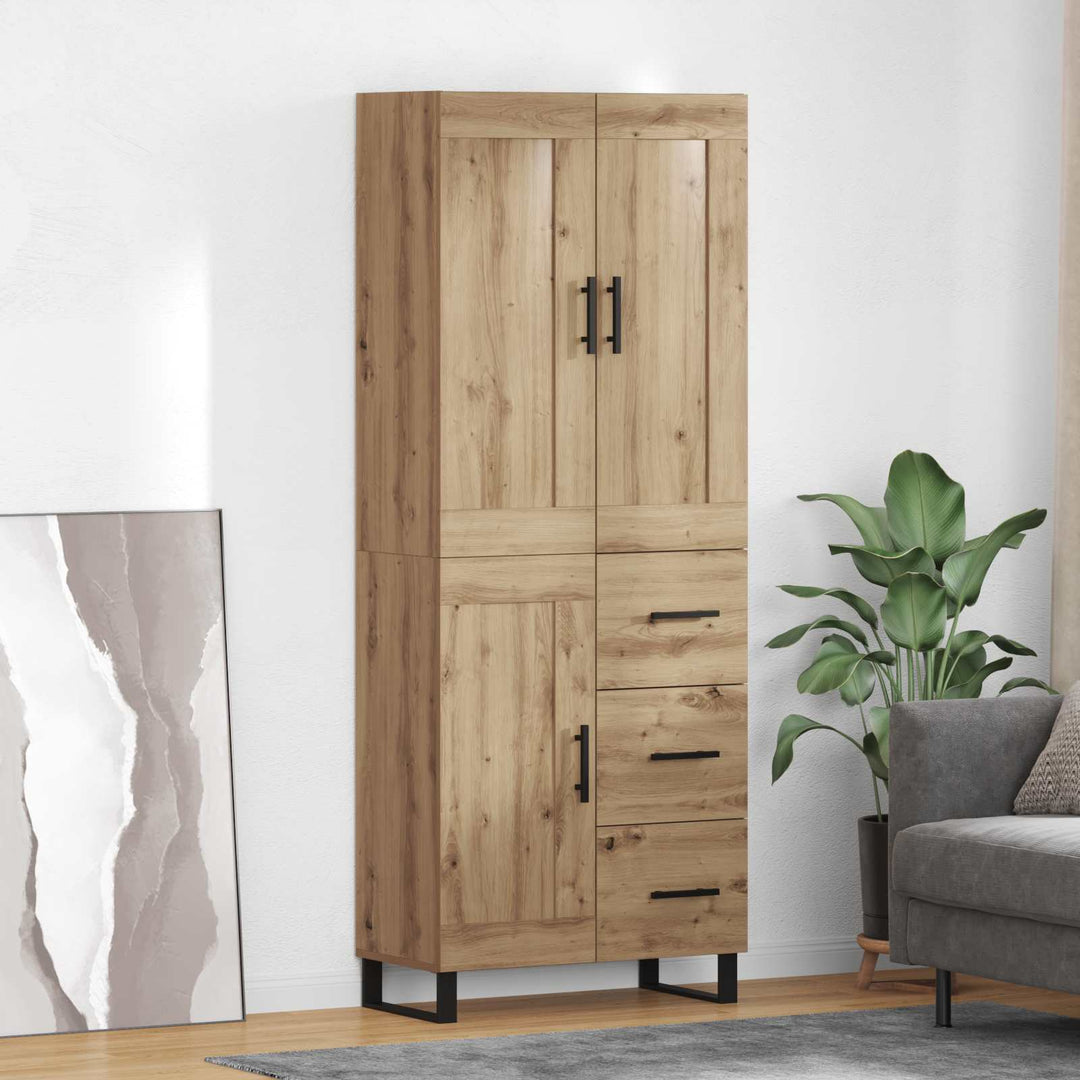 Highboard Artisan Egetræ 69,5 x 34 x 180 cm Konstrueret træ