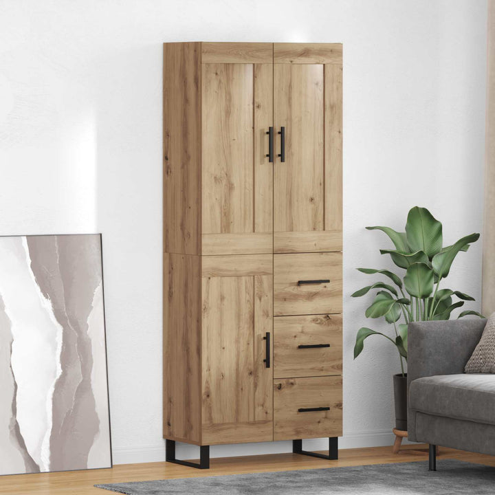 Highboard Artisan Egetræ 69,5 x 34 x 180 cm Konstrueret træ