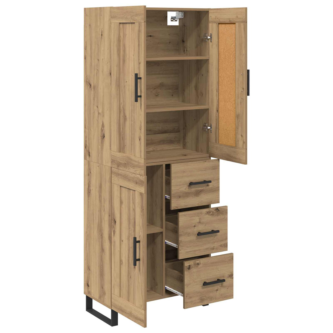 Highboard Artisan Egetræ 69,5 x 34 x 180 cm Konstrueret træ