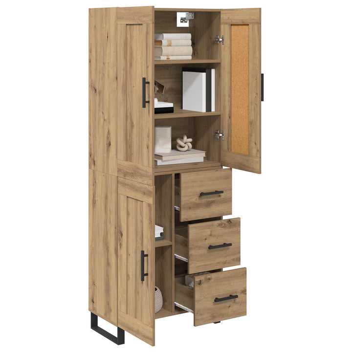 Highboard Artisan Egetræ 69,5 x 34 x 180 cm Konstrueret træ