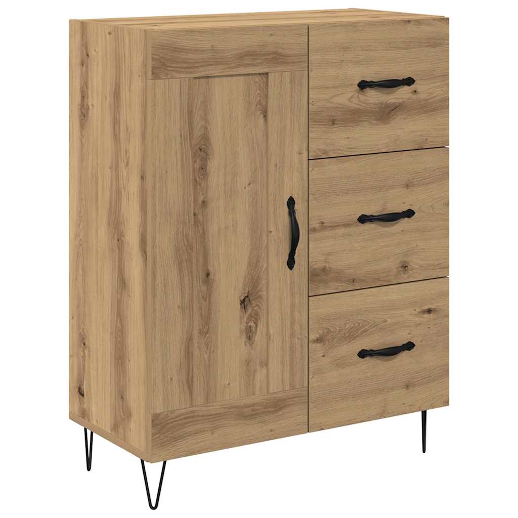 Highboard 2 pcs Artisan Egetræ Konstrueret træ og glas