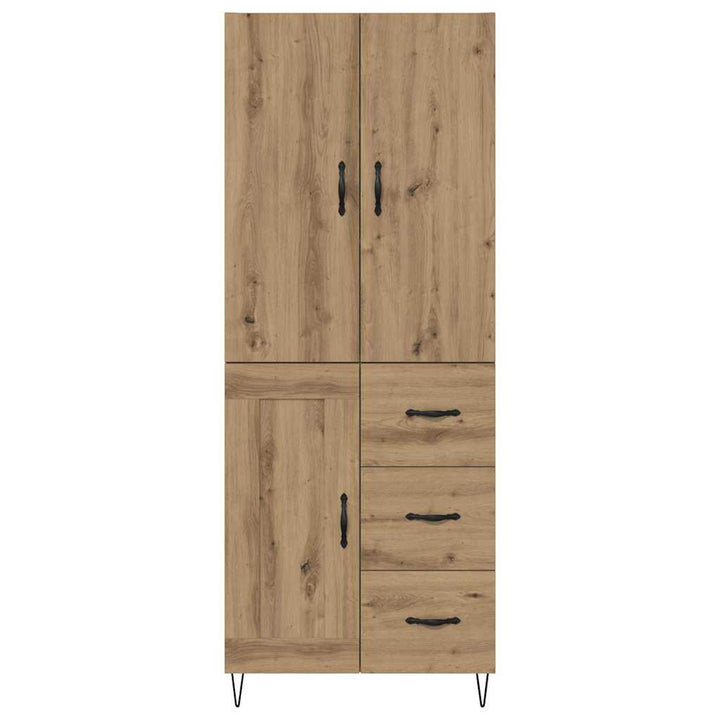 Highboard 2 pcs Artisan Egetræ Konstrueret træ og glas