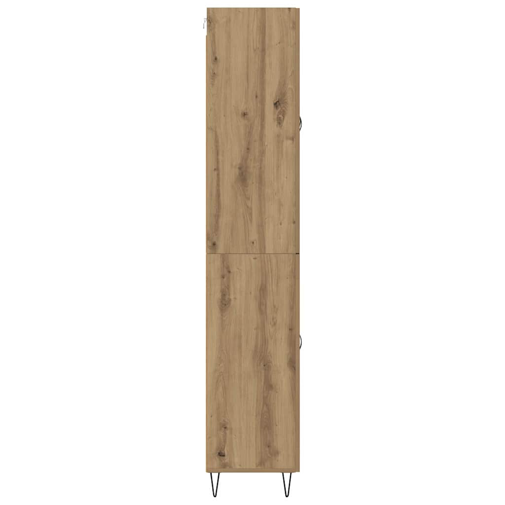 Highboard 2 pcs Artisan Egetræ Konstrueret træ og glas