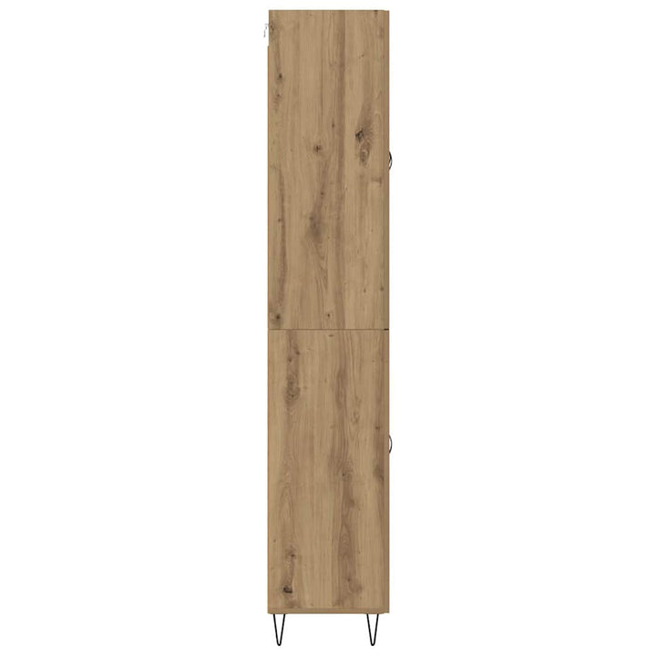 Highboard 2 pcs Artisan Egetræ Konstrueret træ og glas