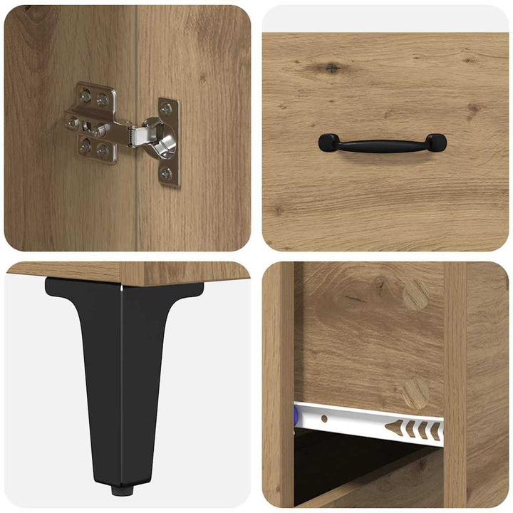 Highboard Artisan Egetræ 69,5 x 34 x 180 cm Konstrueret træ